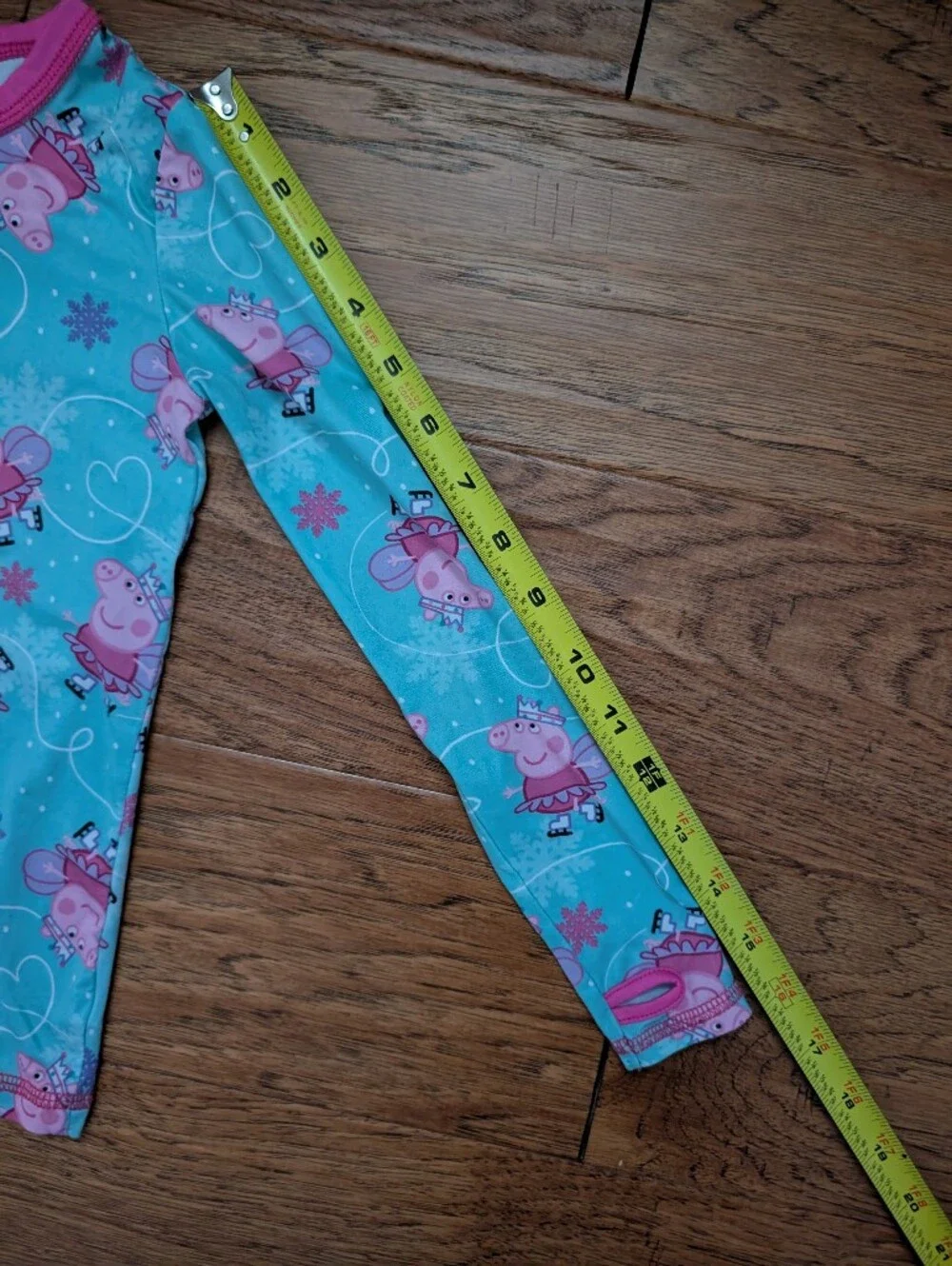 Cuddle Duds Girls Peppa Pig Long-Sleeve Pajamas Light Blue with Pink Trim XS